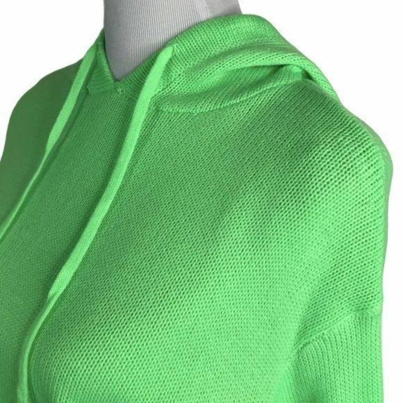 Wild Honey Neon Green Distressed Sweater Hoodie - Picture 7 of 11